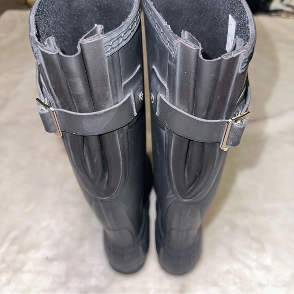 Hunter Matte Black Original Tall Rubber Welly Rain Boots Size 5 - Picture 6 of 10